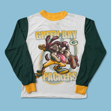 Vintage 1998 Kids Taz Green Bay Packers Longsleeve XLarge 