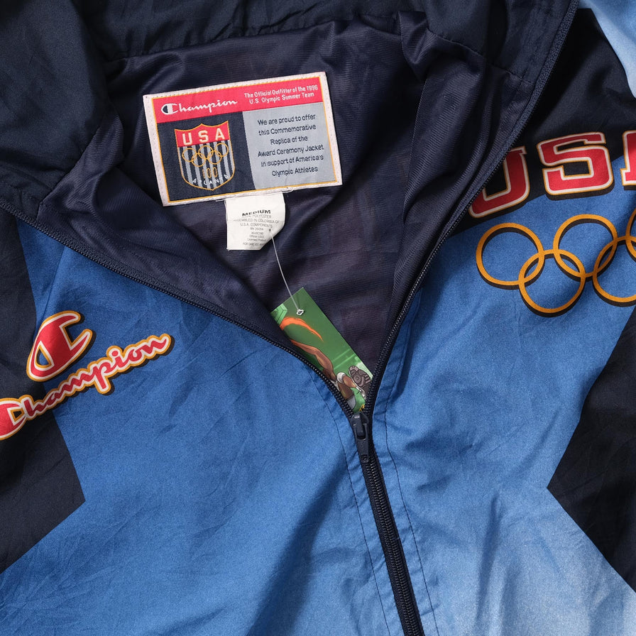 Vintage Champion USA Olympic Team Atlanta Track Jacket Medium 