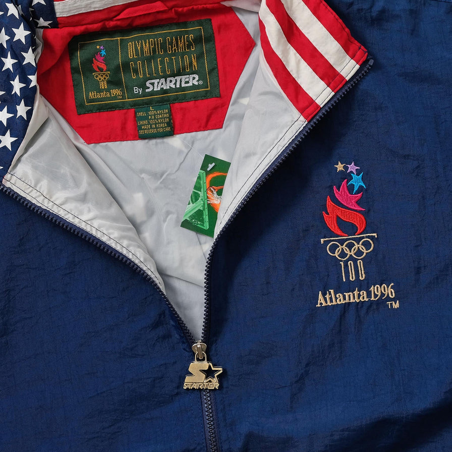 Vintage Starter Atlanta 1996 Olympics USA Track Jacket Large 