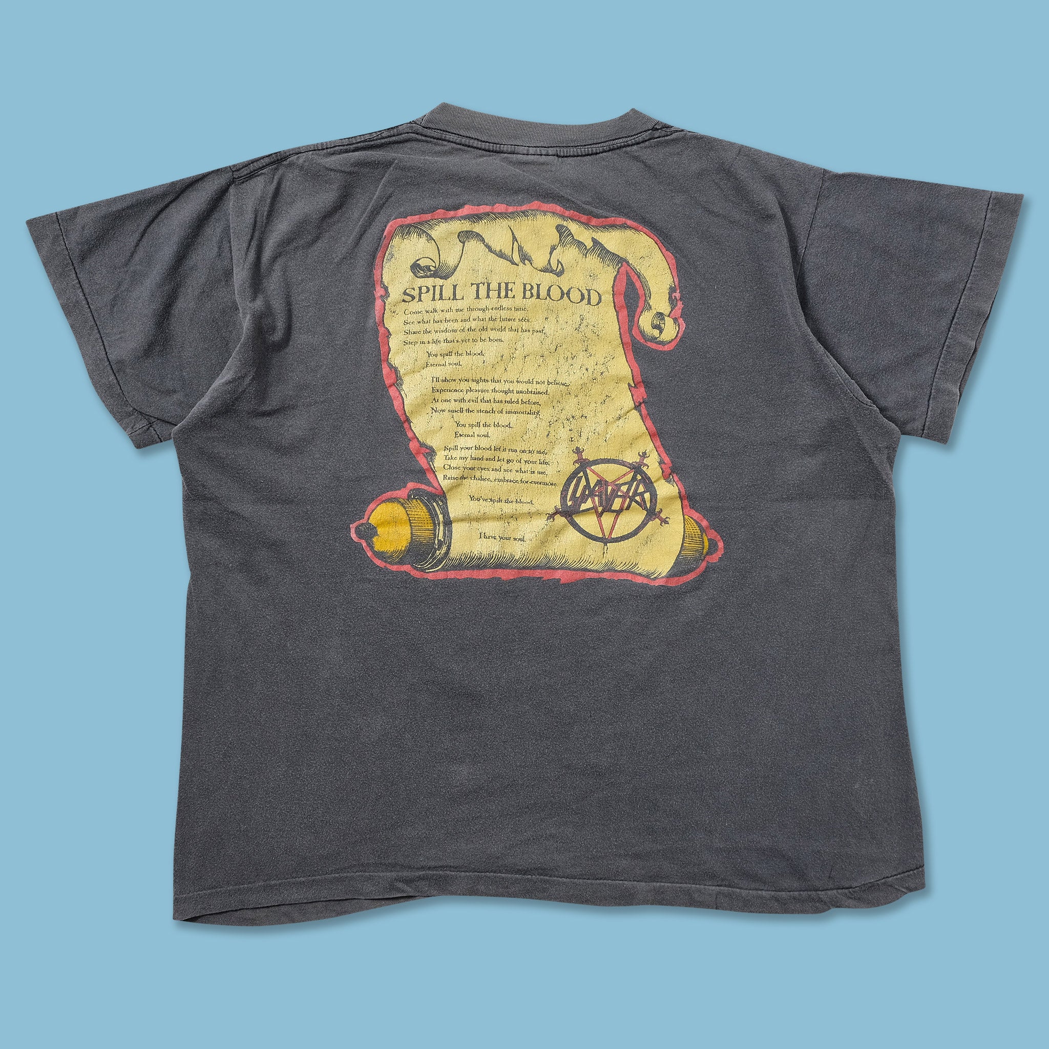 90s SLAYER ツアーTシャツ SPILL THE BLOOD Vintage 1990 Slayer Spill The Blood T-Shirt – Mills Vintage USA