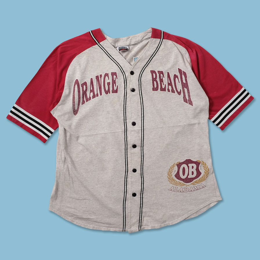 Vintage Orange Beach Baseball Jersey XLarge - Double Double Vintage