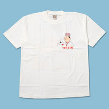 Vintage DS Tintin Fishing in Zanzibar T-Shirt Large 