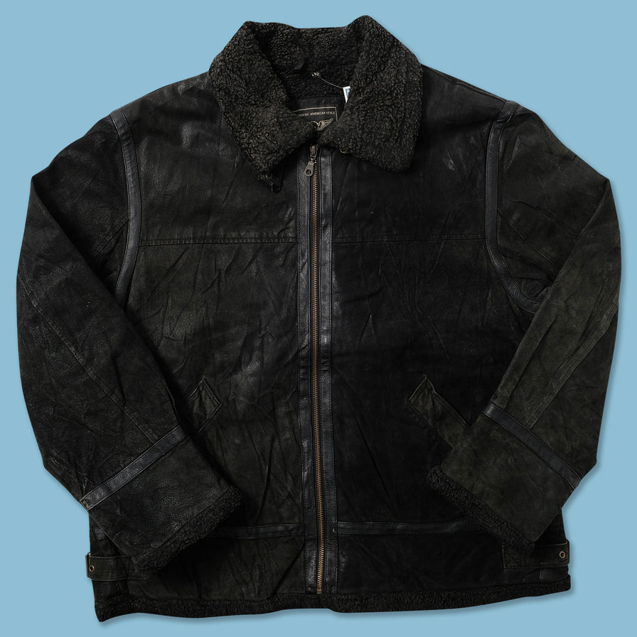 Vintage Leather Jacket XLarge - Double Double Vintage