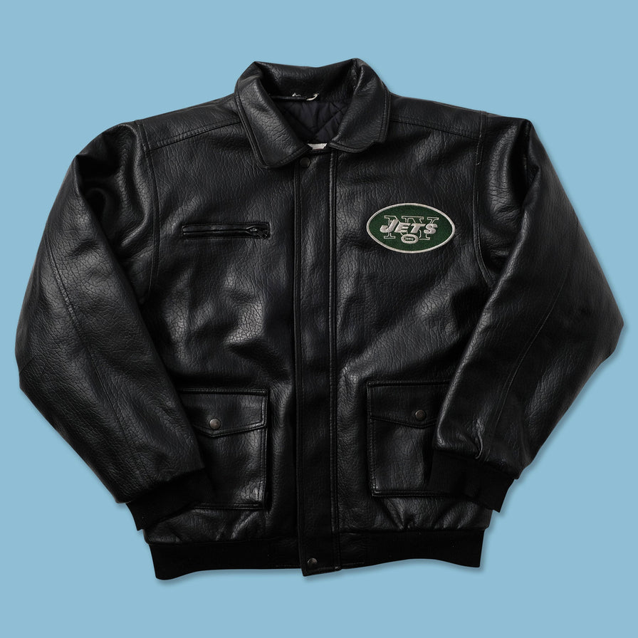 Vintage New York Jets Leather Jacket Small - Double Double Vintage