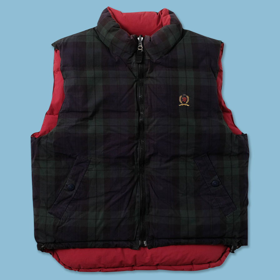 Vintage Tommy Hilfiger Reversible Puffer Vest Large - Double Double Vintage