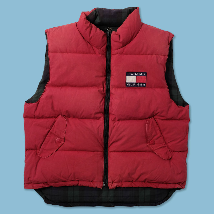 Vintage Tommy Hilfiger Reversible Puffer Vest Large - Double Double Vintage