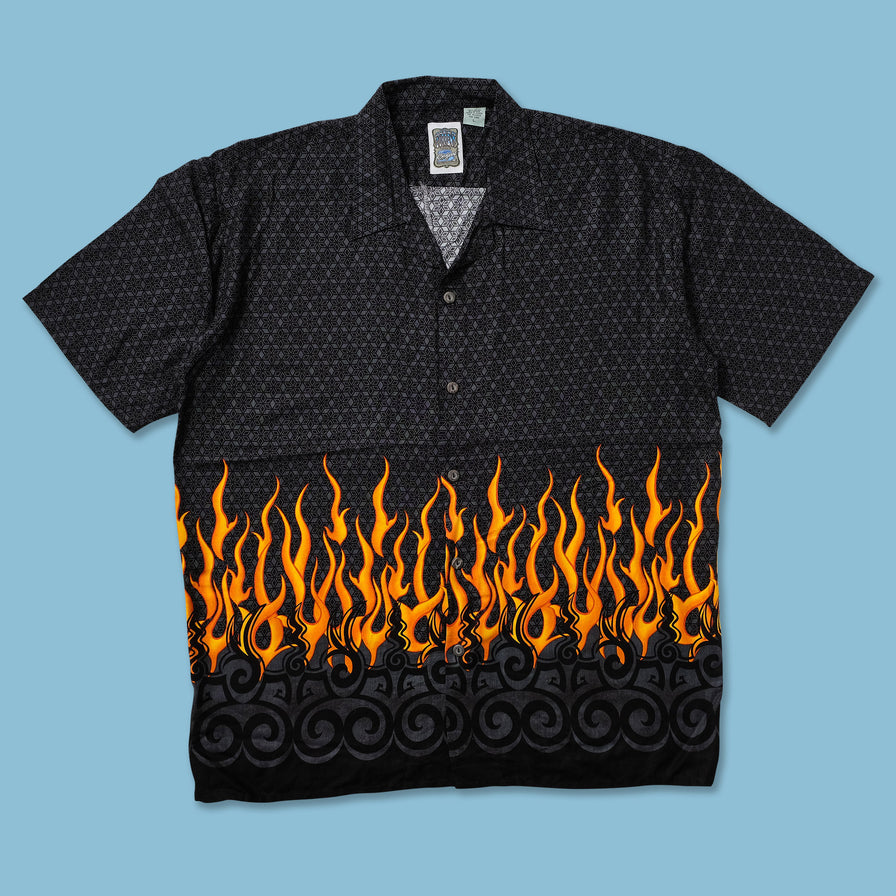 Y2K Flame Shirt XLarge - Double Double Vintage