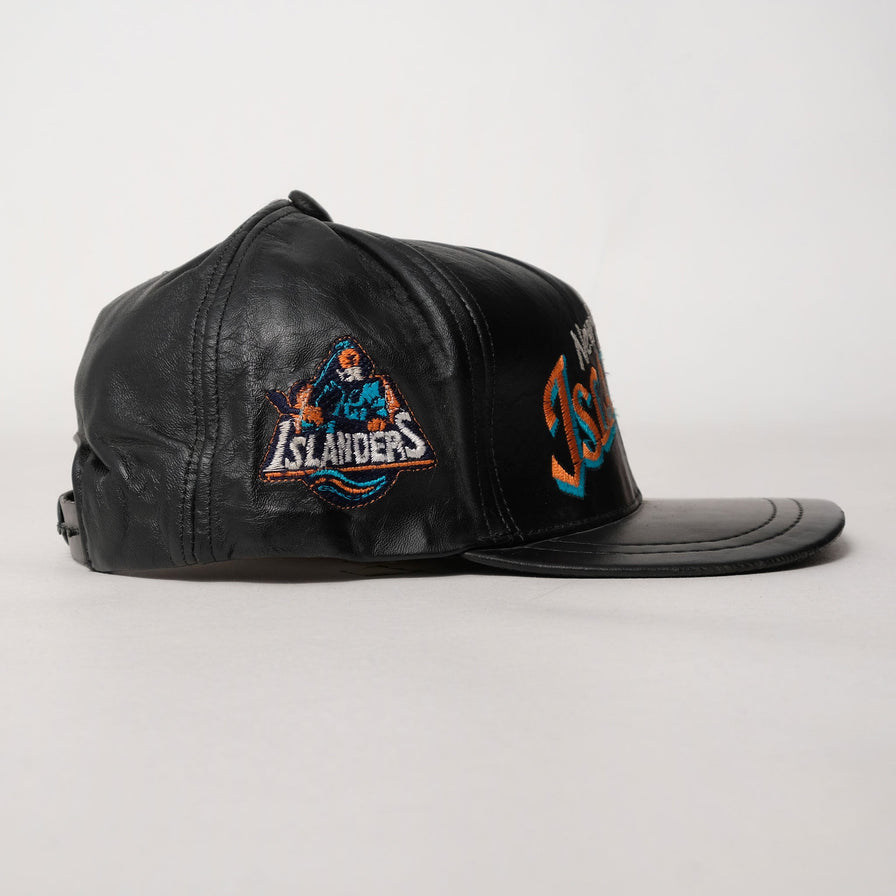 Vintage New York Islanders Leather Snapback - Double Double Vintage