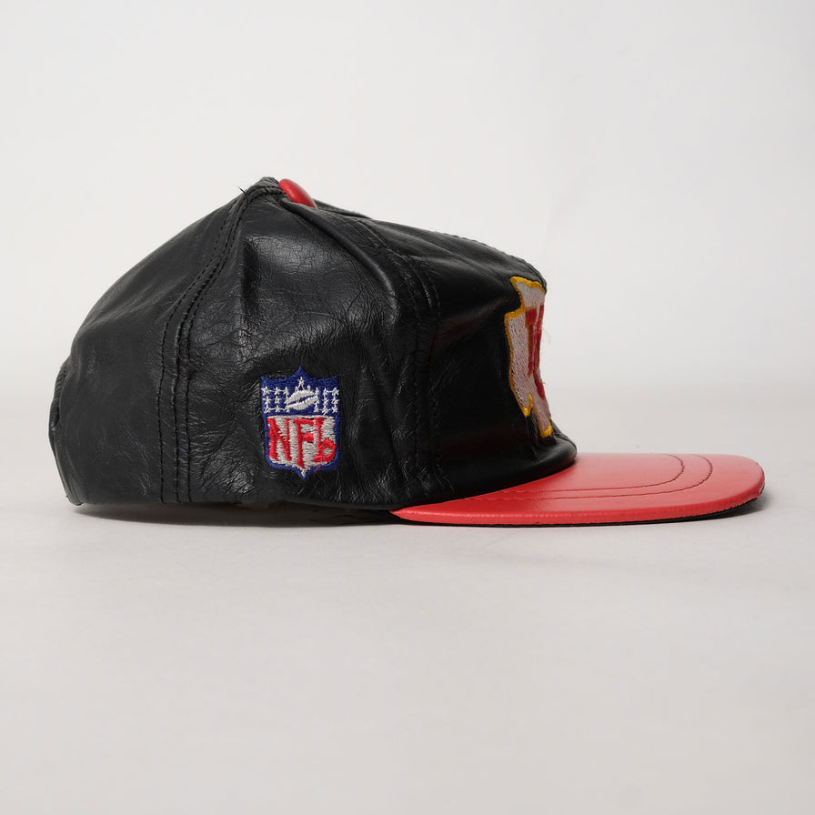 Vintage Kansas City Chiefs Leather Snapback - Double Double Vintage