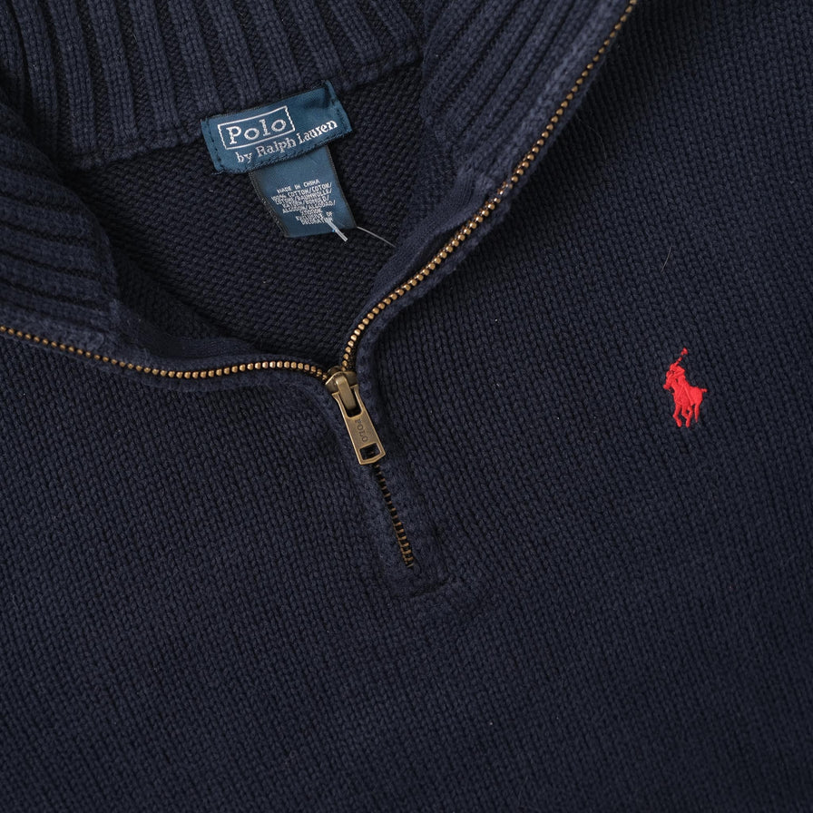 Vintage Polo Ralph Lauren Q-Zip Knit Sweater XSmall 