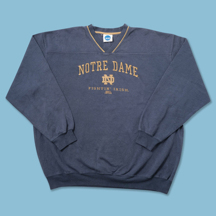 Vintage Notre Dame Fighting Irish V-Neck Sweater XXLarge 