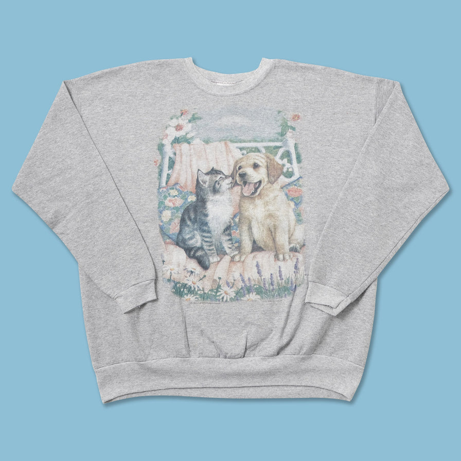 Vintage 1995 Cat & Dog Sweater Medium 