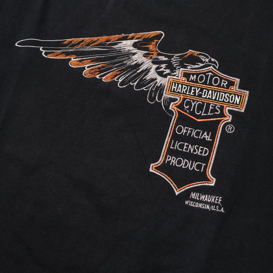 Vintage Harley Davidson Q-Zip Sweater Large 