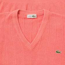 Vintage Lacoste V-Neck Knit Sweater XLarge 