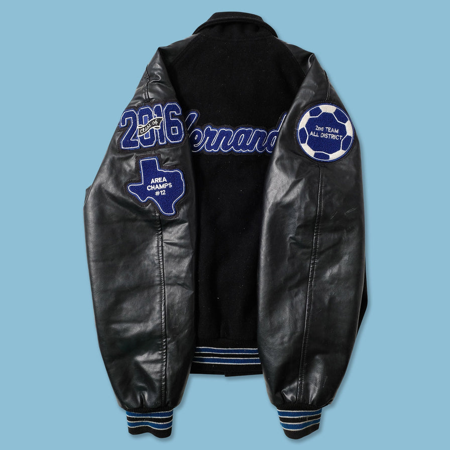Wool Leather Varsity Jacket Large 