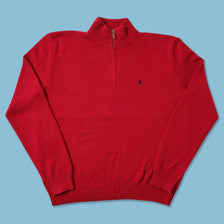 Vintage Polo Ralph Lauren Q-Zip Knit Sweater Large 