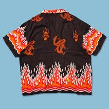 Y2K Flames Shirt XLarge - Double Double Vintage