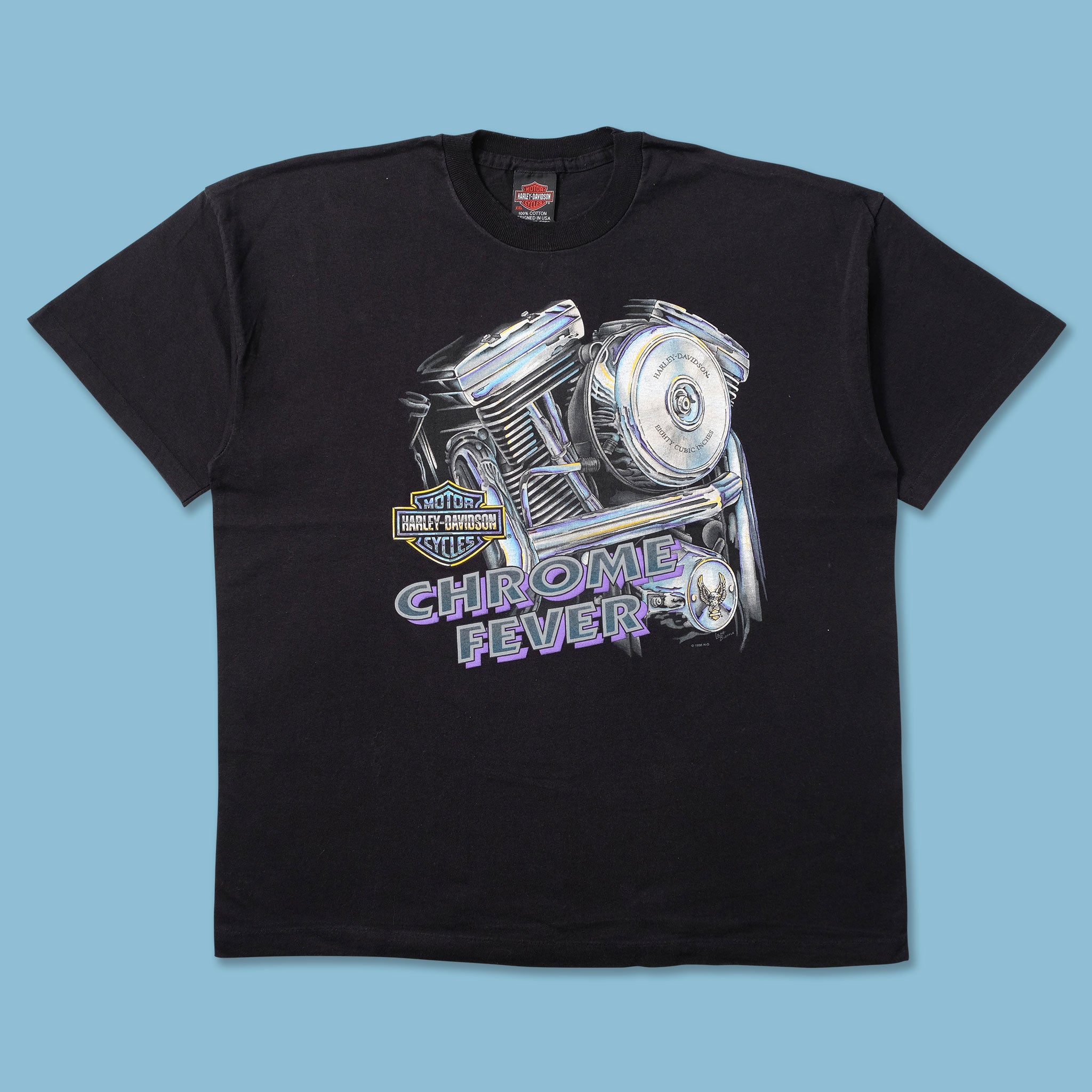 1996 Harley Davidson Chrome Fever T-Shirt XXL | Double Double Vintage