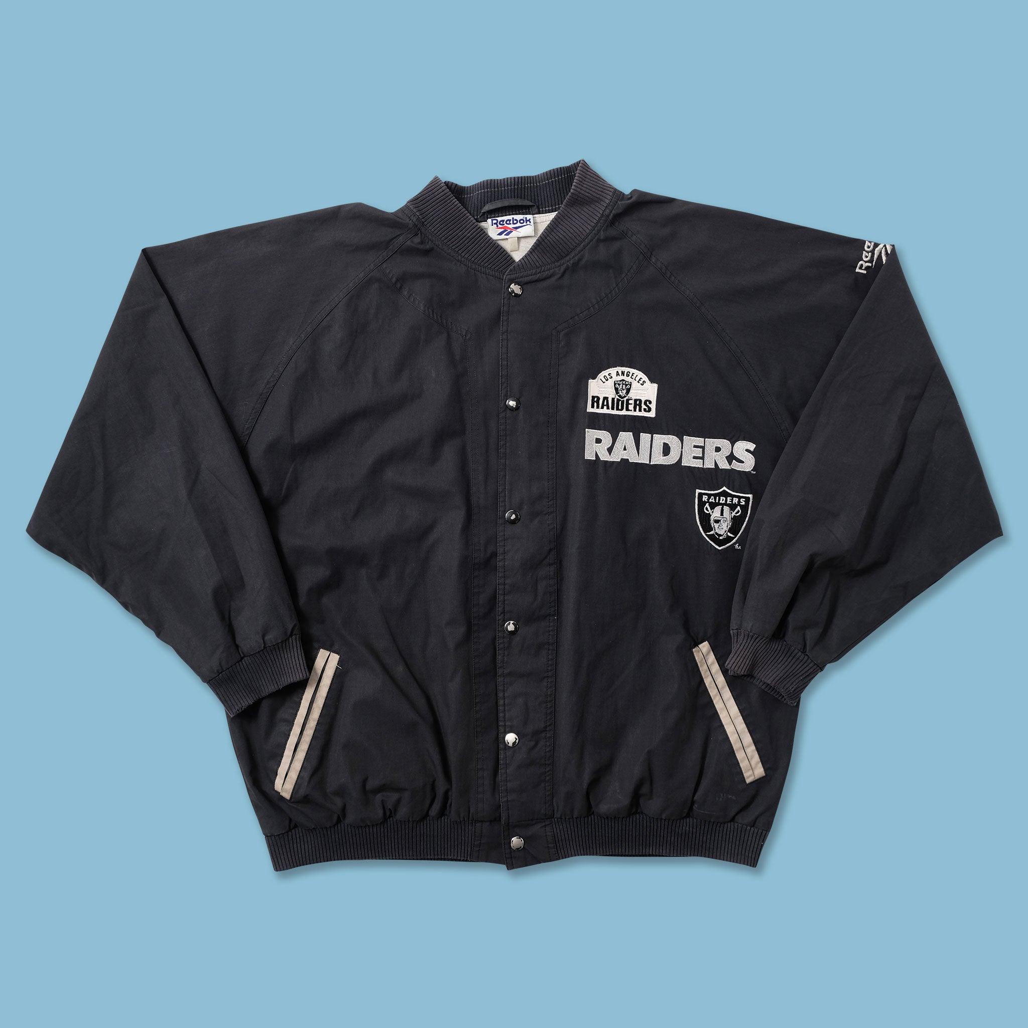 Vintage Reebok Los Angeles Raiders Varsity Jacket XLarge | Double
