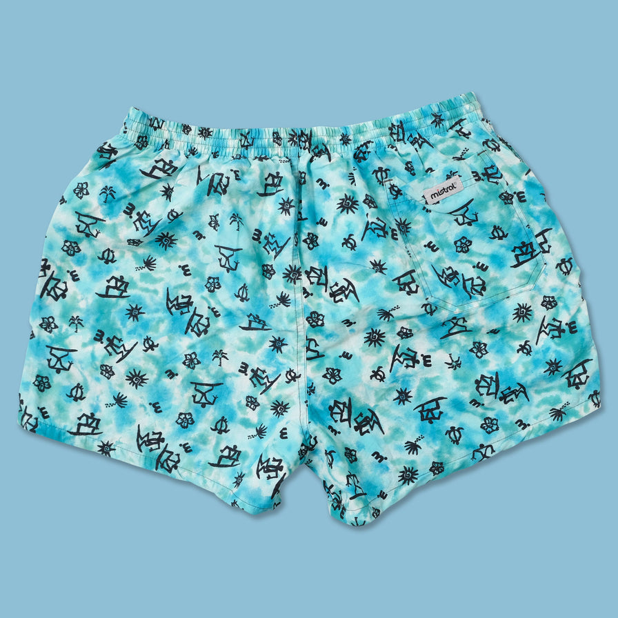 Vintage Pattern Swim Shorts Medium 