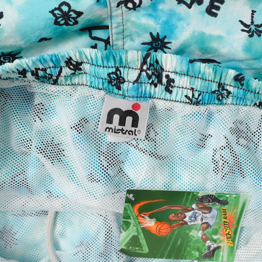 Vintage Pattern Swim Shorts Medium 