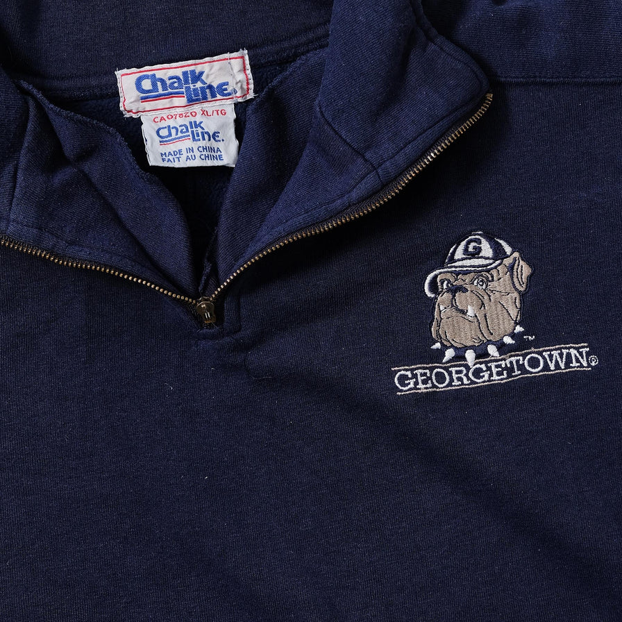 Vintage Georgetown Hoyas Q-Zip Sweater XLarge 