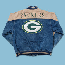 Vintage Greenbay Packers Denim Varsity Jacket Large - Double Double Vintage