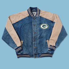 Vintage Greenbay Packers Denim Varsity Jacket Large - Double Double Vintage