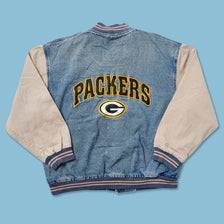Vintage Greenbay Packers Denim Varsity Jacket XLarge - Double Double Vintage