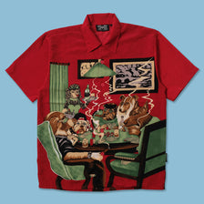 Y2K Poker Shirt Large - Double Double Vintage