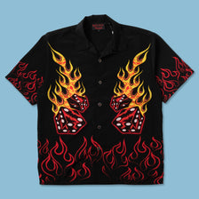 Y2K Flames Shirt XLarge - Double Double Vintage