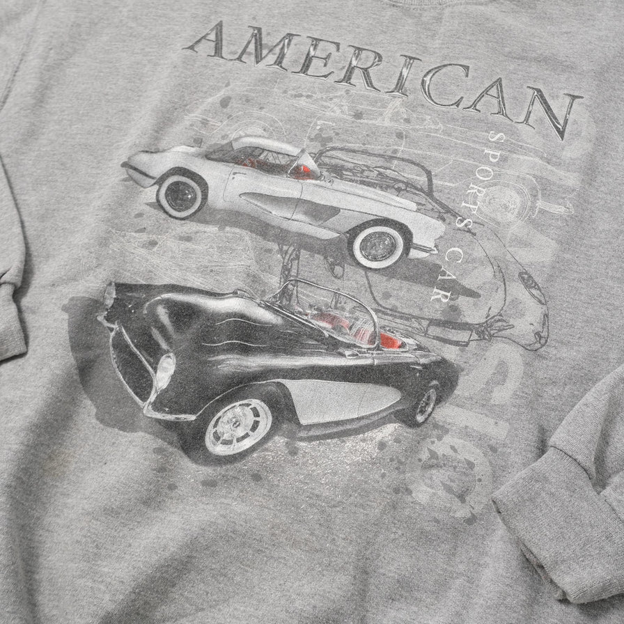 Vintage American Sports Car Sweater XLarge 