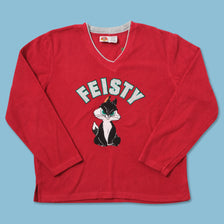 Vintage Feisty Women's V-Neck Fleece Large 