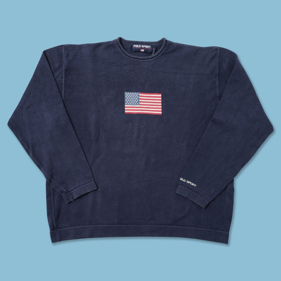 Vintage Polo Sport Knit Sweater Large 