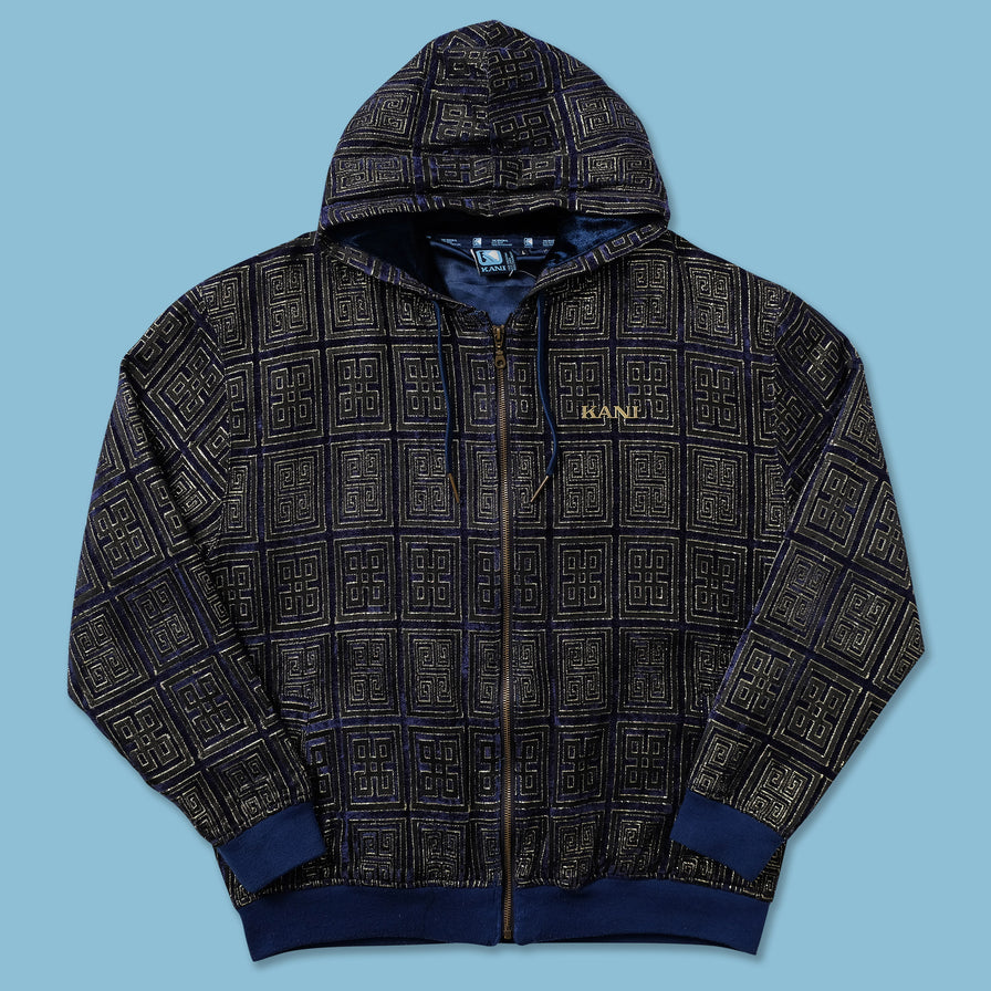 Y2K Karl Kani Velour Zip Hoody XLarge - Double Double Vintage