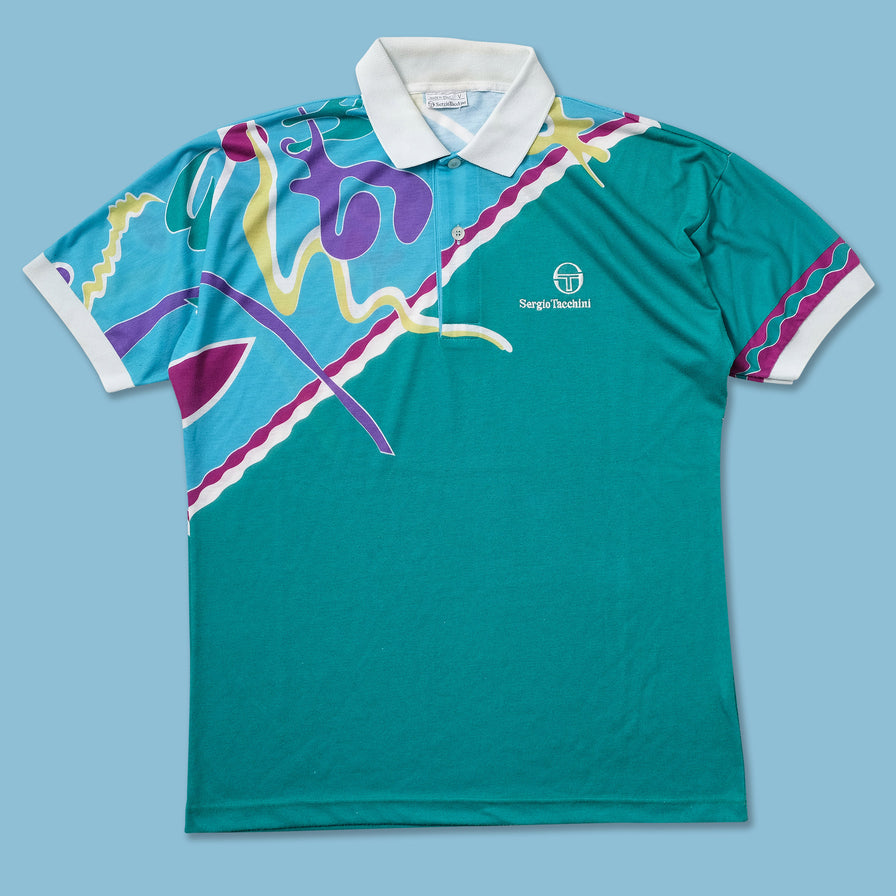 Vintage Sergio Tacchini Tennis Polo Large - Double Double Vintage