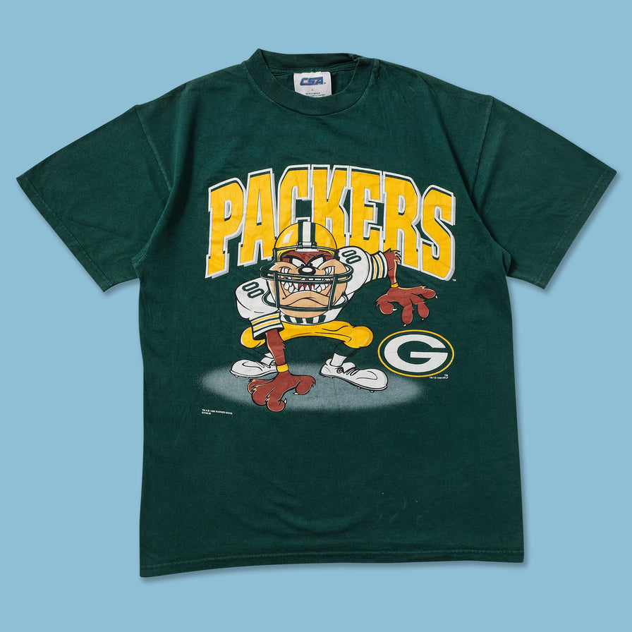 1996 Greenbay Packers Taz T-Shirt Large - Double Double Vintage