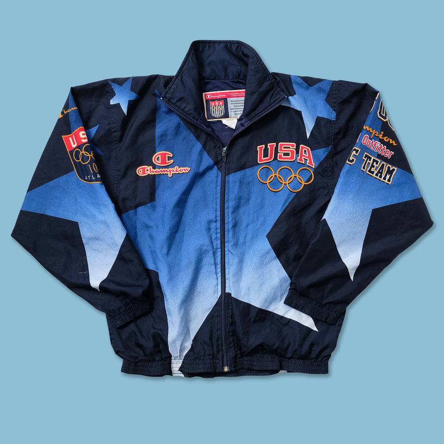 1996 Champion USA Olympic Team Track Jacket Medium - Double Double Vintage