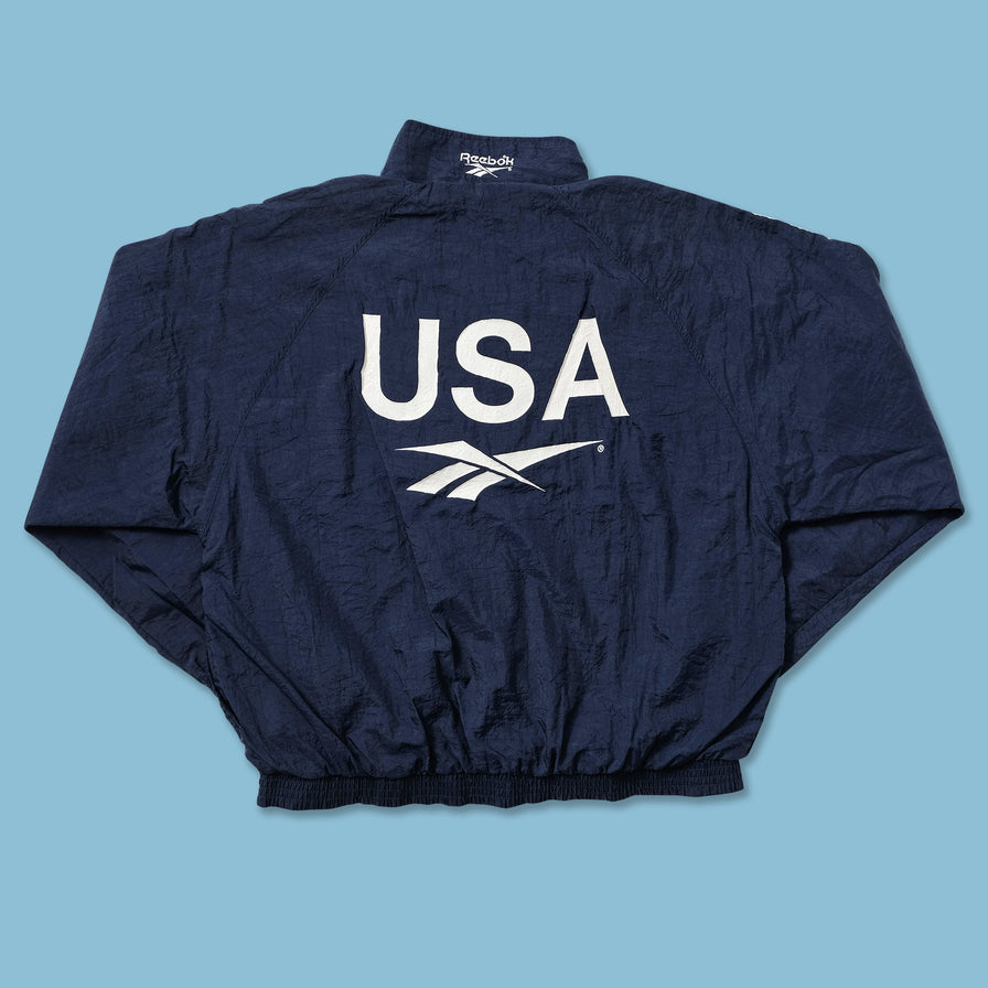 Vintage Reebok USA Rugby Team Track Jacket Lare - Double Double Vintage