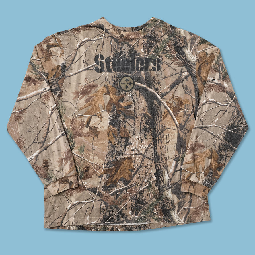 Reebok Pittsburgh Steelers Real Tree Camo Longsleeve Large - Double Double Vintage