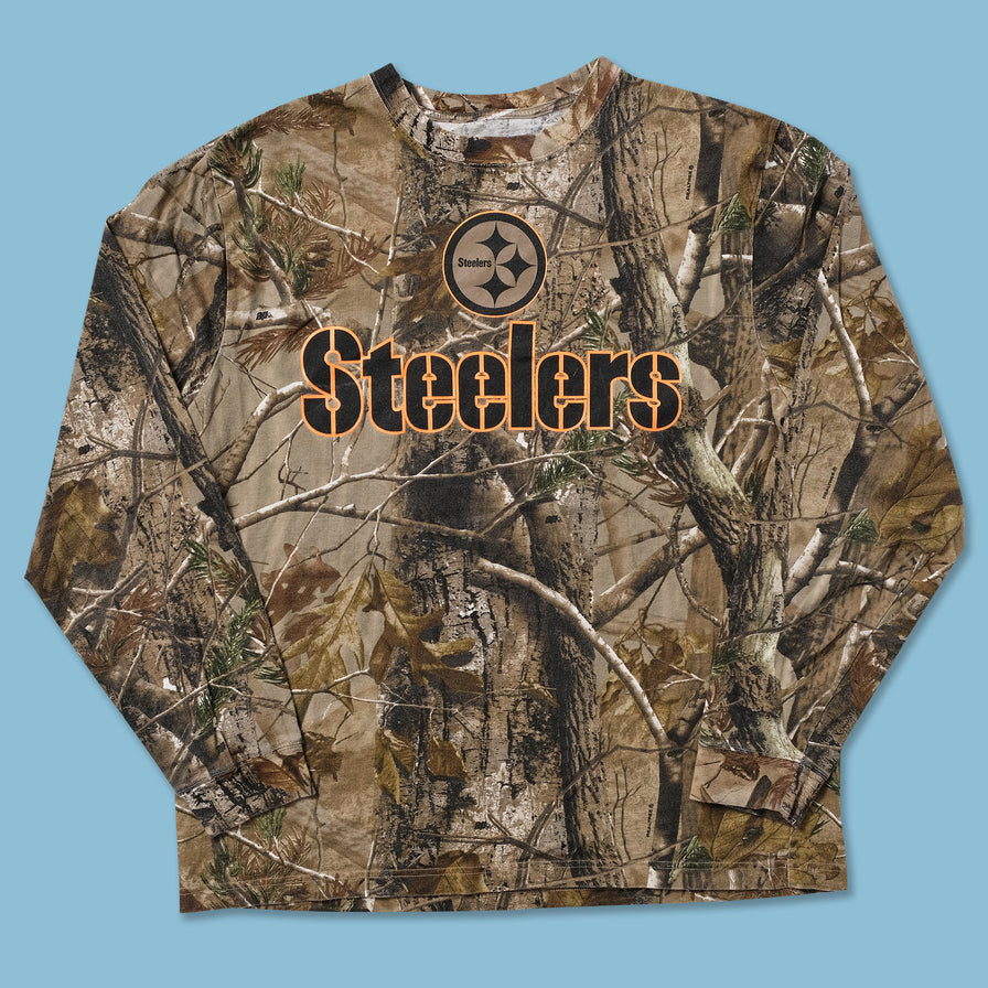 Reebok Pittsburgh Steelers Real Tree Camo Longsleeve XLarge - Double Double Vintage