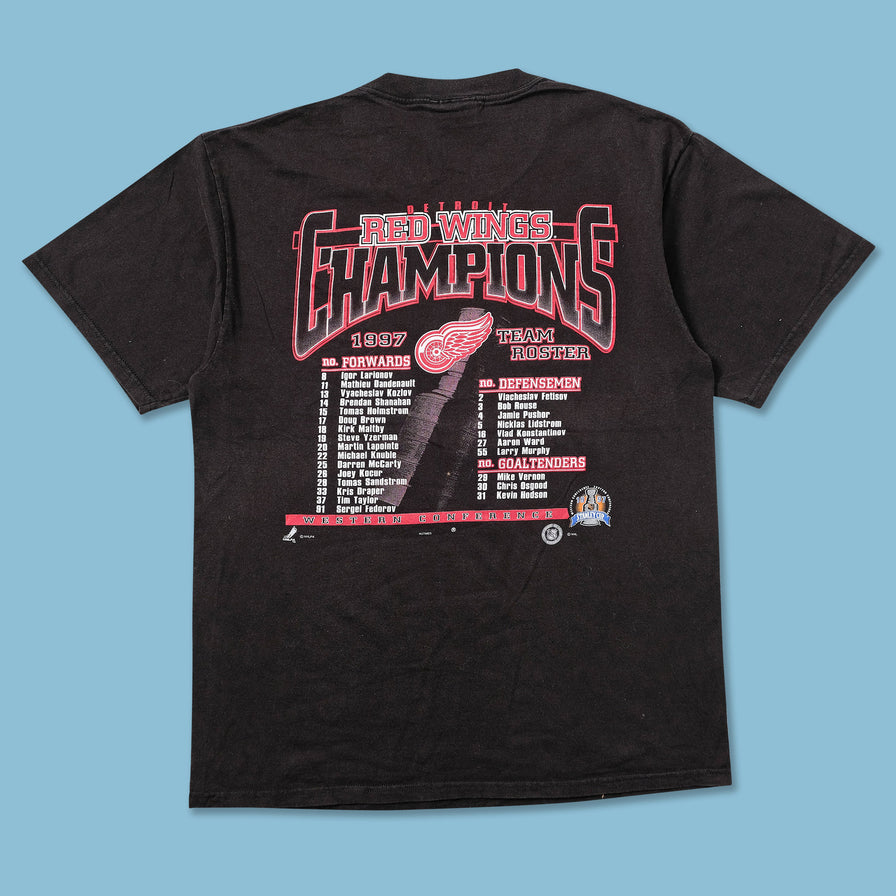 1997 Detroit Red Wings Stanley Cup T-Shirt Large - Double Double Vintage