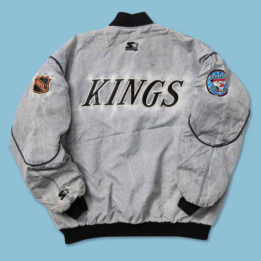 VIntage Starter Los Angeles Kings Acid Wash Bomber Jacket Large - Double Double Vintage