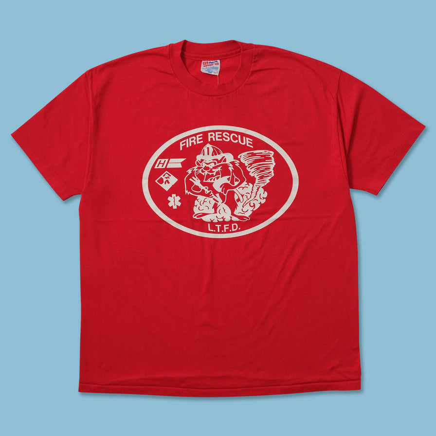 Vintage Tazmanian Devil Fire Rescue T-Shirt Large - Double Double Vintage