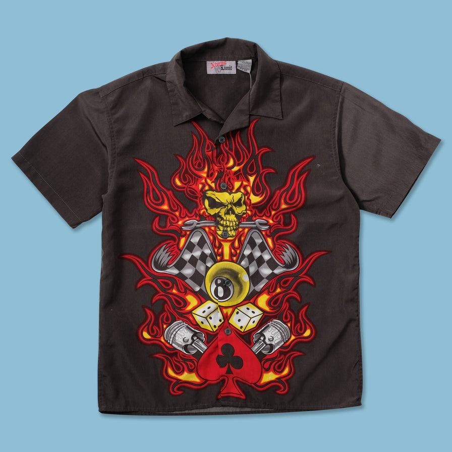 Women's Y2K Skull Shirt Small - Double Double Vintage