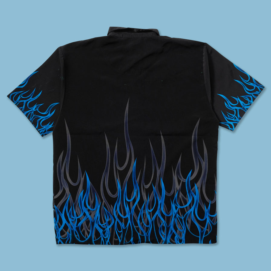 Y2K Flames Shirt XLarge - Double Double Vintage