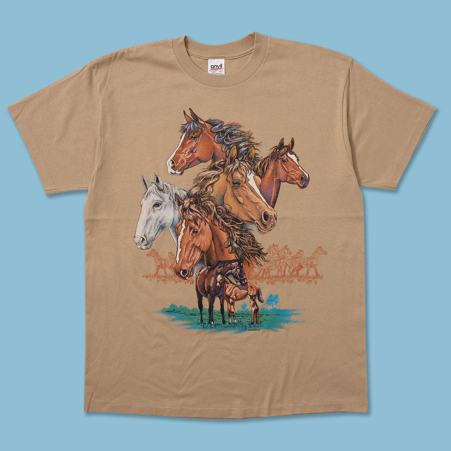 1995 Horses T-Shirt XLarge - Double Double Vintage
