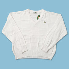 Vintage Lacoste V-Neck Knit Sweater Large 