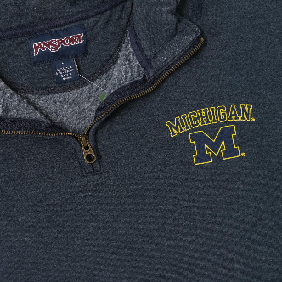 Vintage Michigan Wolverines Q-Zip Sweater XLarge 