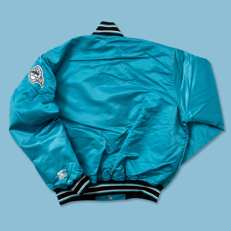 Vintage Starter Florida Marlins Satin Bomber Jacket XLarge - Double Double Vintage